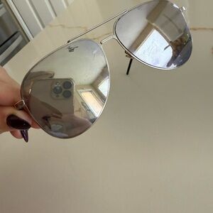YSL Silver Aviator Sunglasses